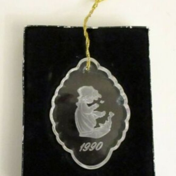 Precious Moments Other - Vintage Precious Moments 1990 Crystal Ornament "Winter Song", Little Girl&Birds